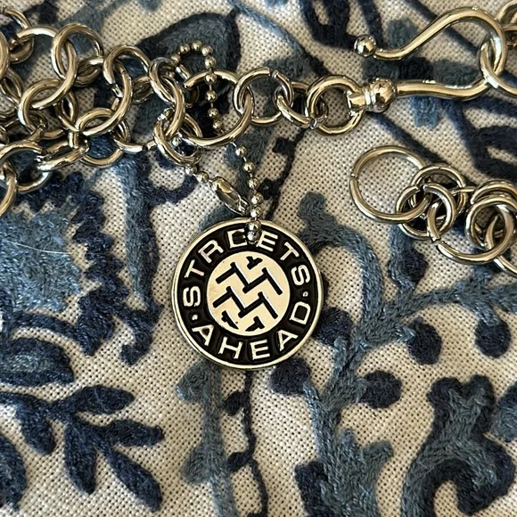 STREETS AHEAD chain  belt THREE LAYERS OF LINKS SIGNATURE Tag NEW original $250 - Picture 4 of 17